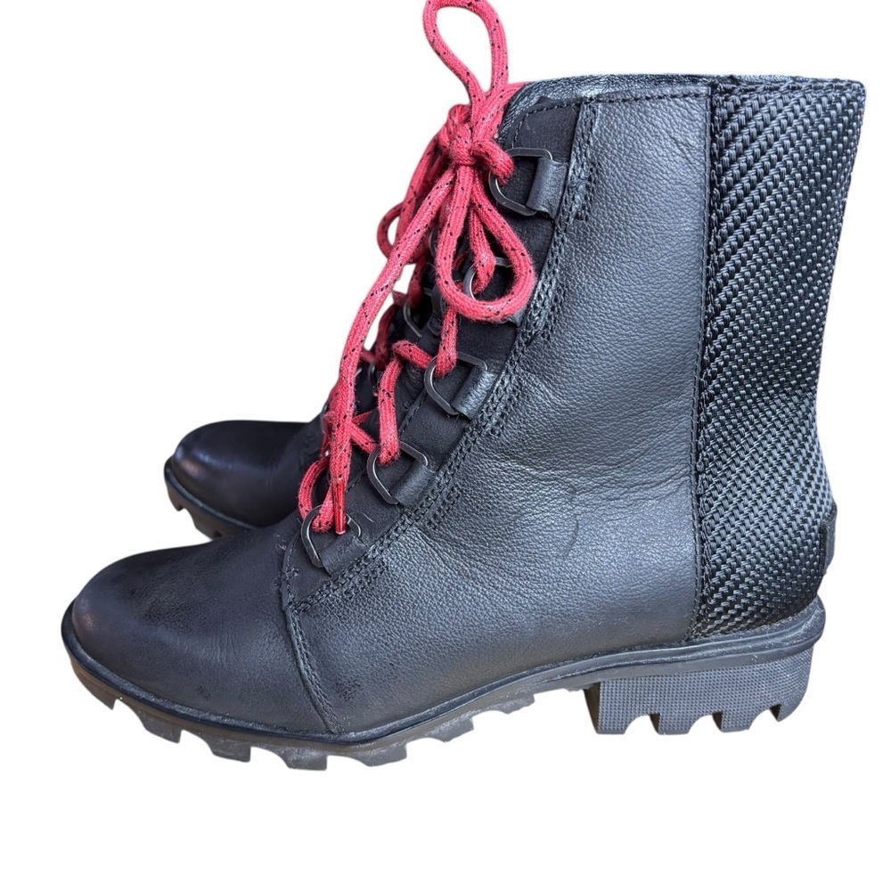 SOREL Phoenix Short Lace Waterproof Black Leather Boots – Women’s Sz 8 - Picture 4 of 11